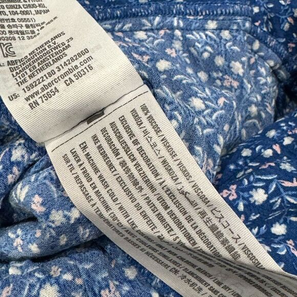 Abercrombie and Fitch Blue Floral Keyhole Jumpsuit Women’s Small - Picture 2 of 5